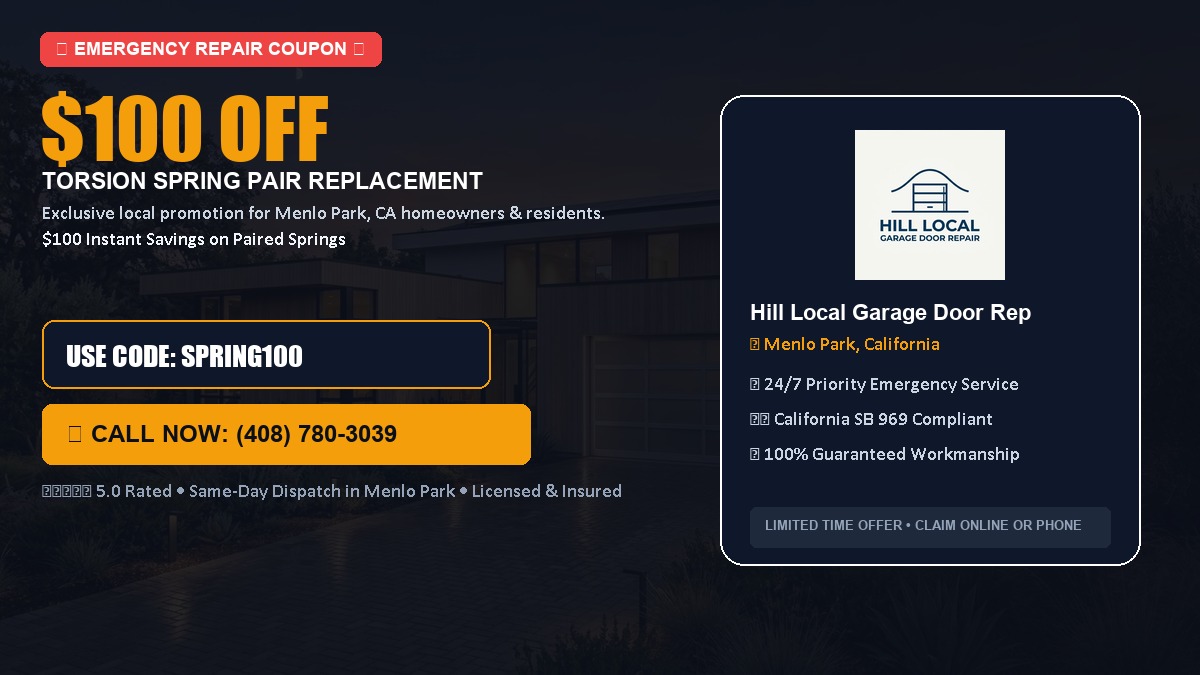 $100 OFF Heavy-Duty Torsion Spring Pair Replacement in Menlo Park, CA